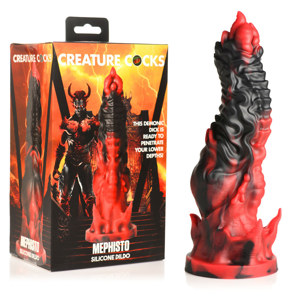 Creature Cocks Mephisto Dildo red black demon fantasy silicone 18.5 cm - ClubX Australia